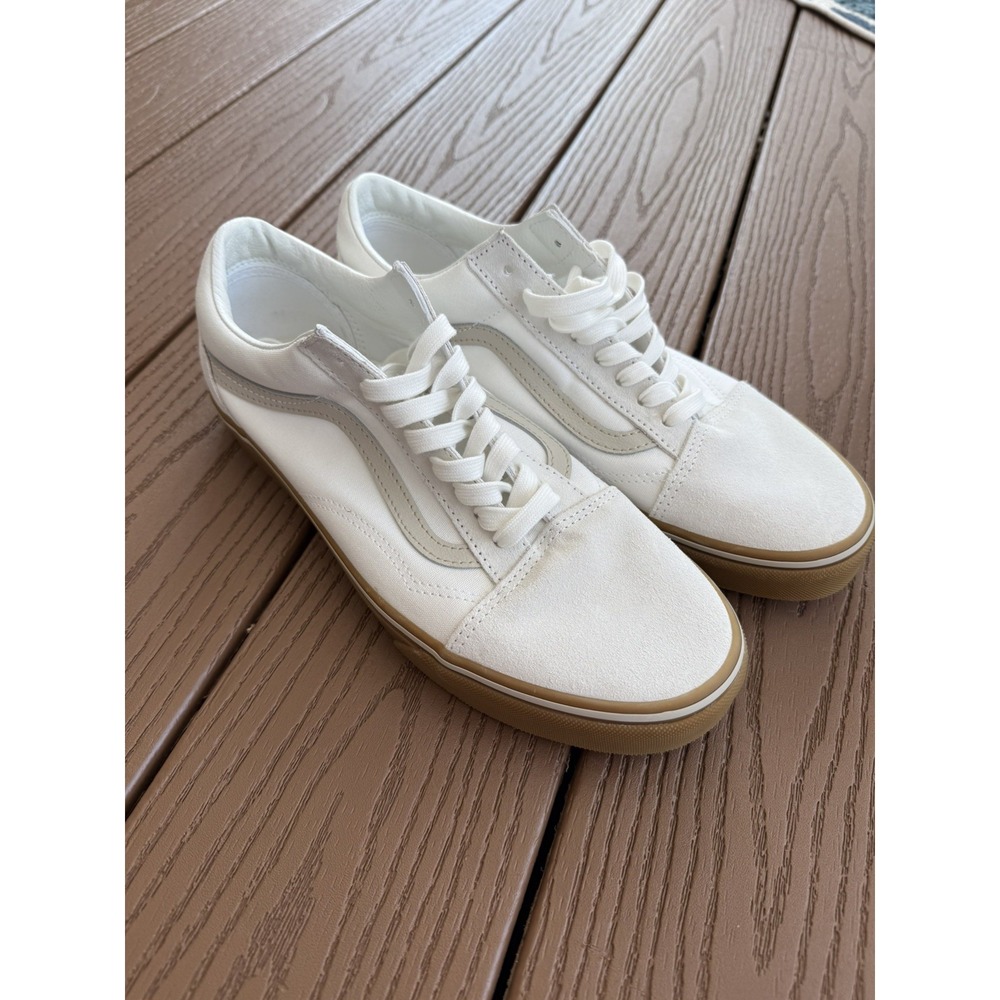 Vans Old Skool Unisex White Sneaker Sz Men's 9 Women's 10.5 New